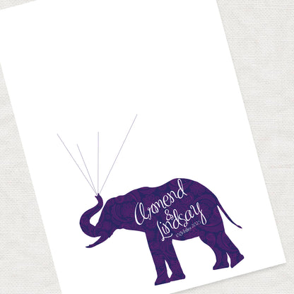 Elephant fingerprint guest book print