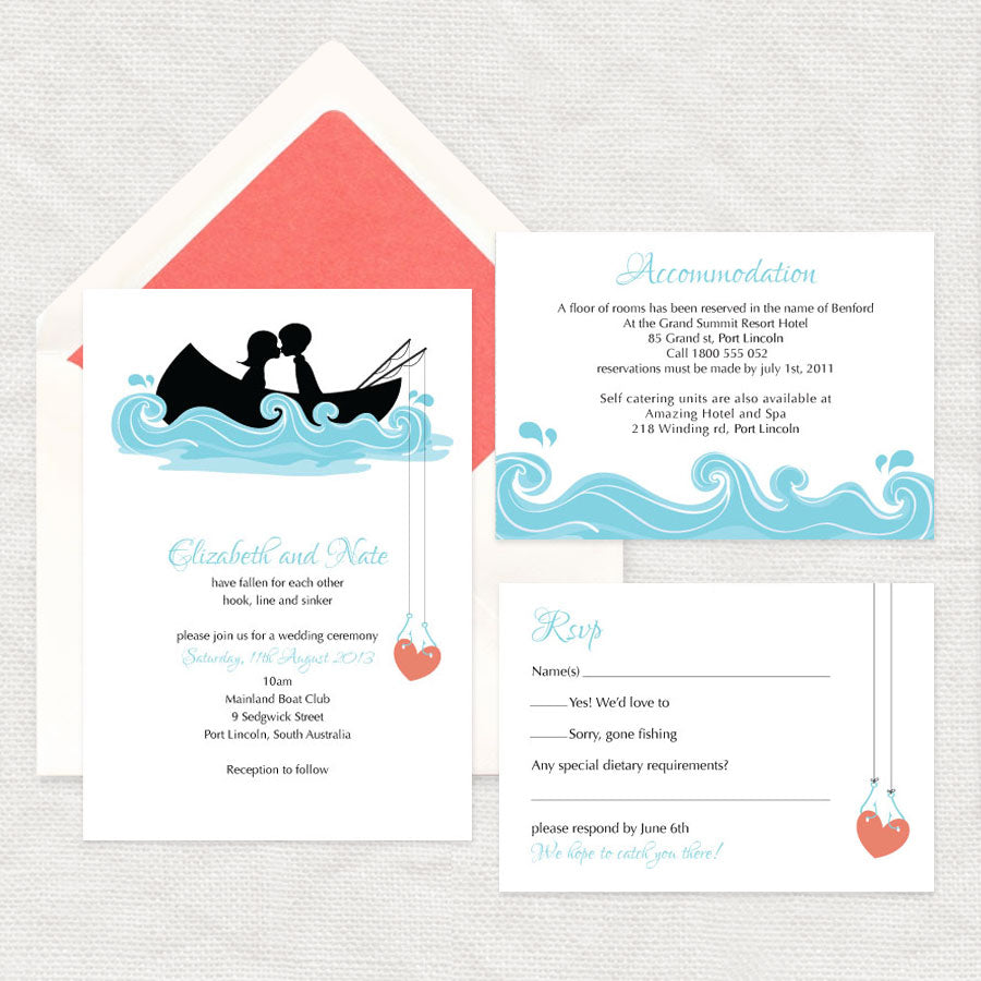 Hooked on you  wedding invitation - PRINTABLE FILE