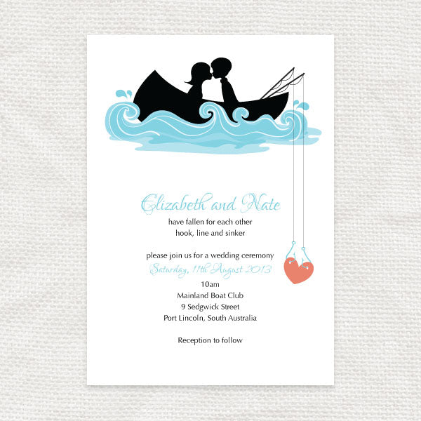 Hooked on you  wedding invitation - PRINTABLE FILE