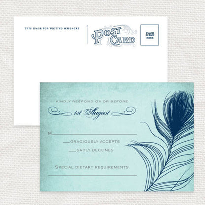 vintage peacock wedding invitation - PRINTABLE FILE