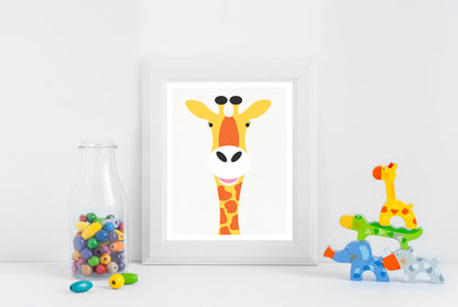 giraffe print in colourful nursery