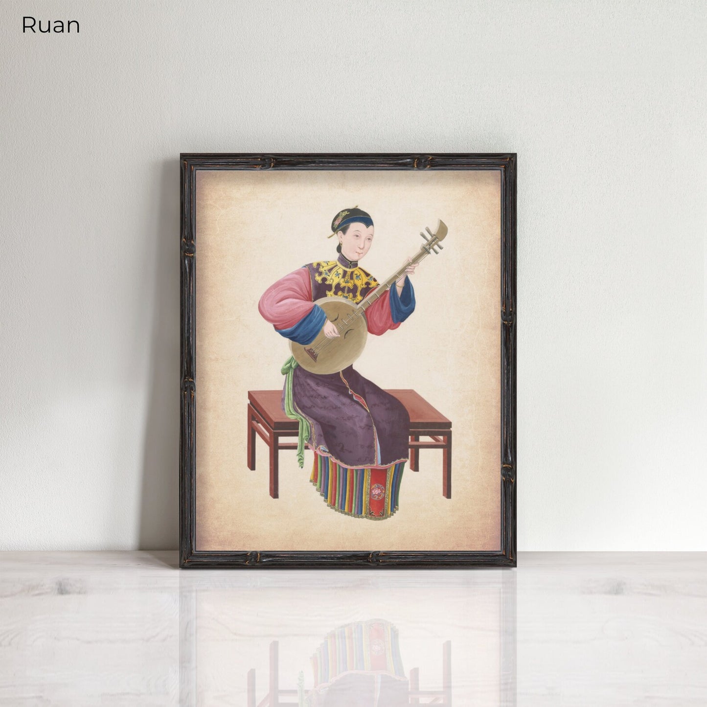 Vintage Chinese musician prints