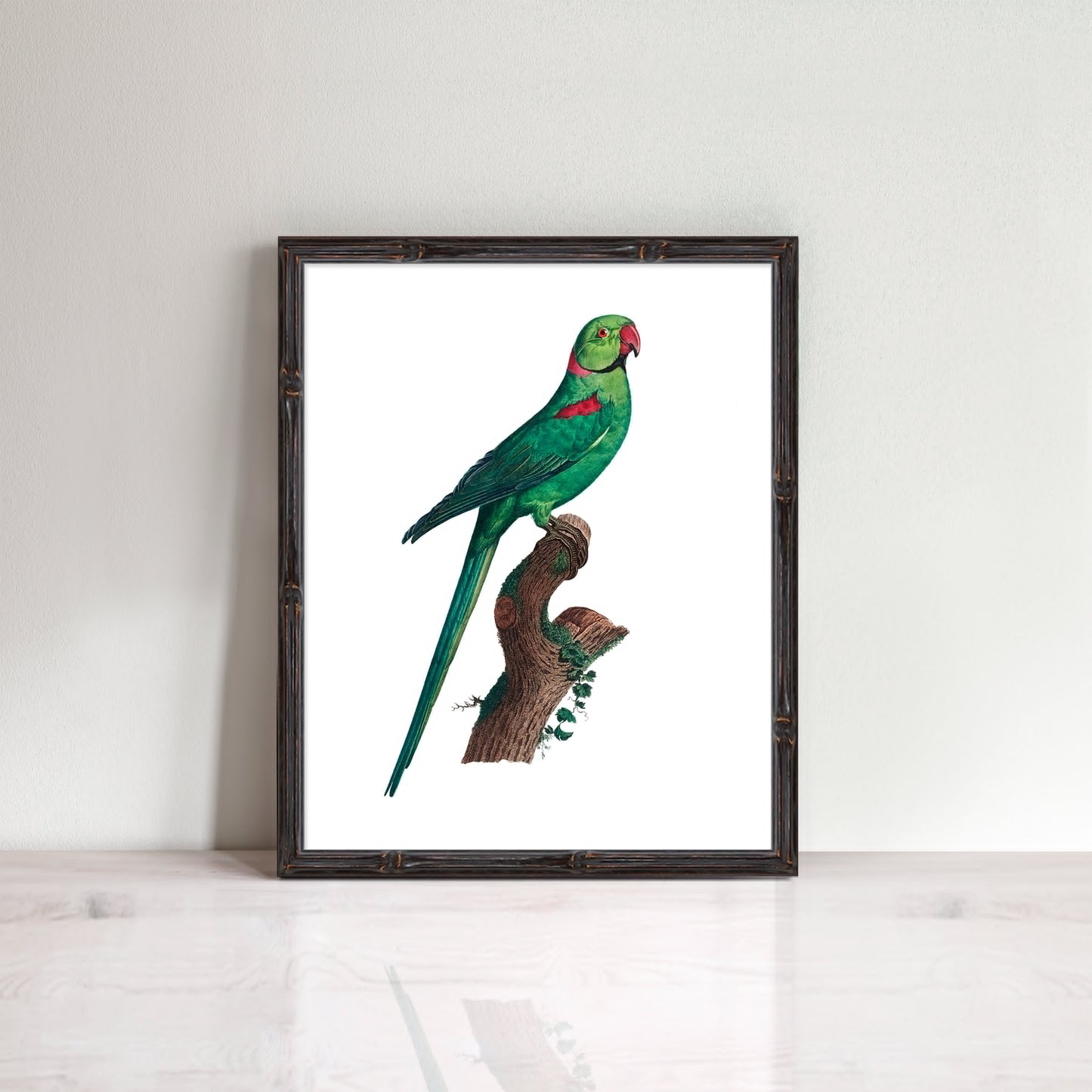 Tropical vintage green parrot print