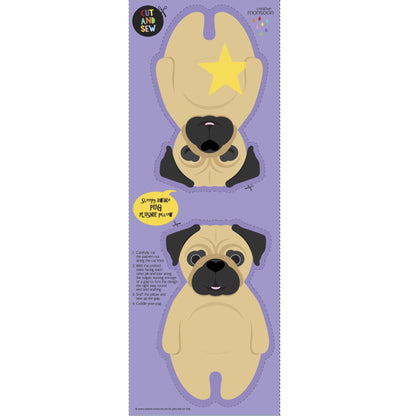 fabric panel to make your own pug dog pillow