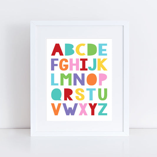 colourful ABCs alphabet print in frame