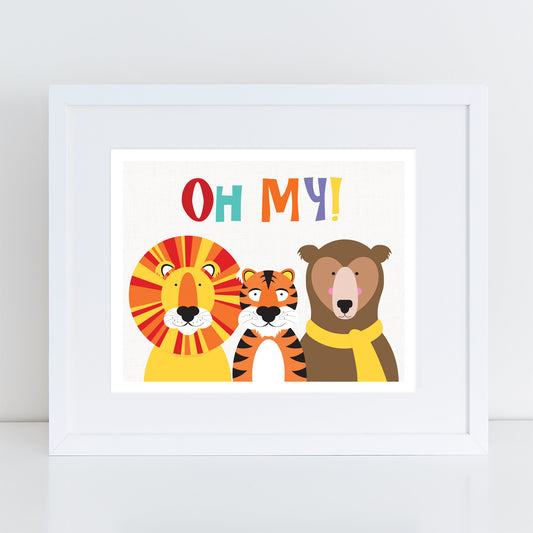 A lions and tiger and bear and oh my print