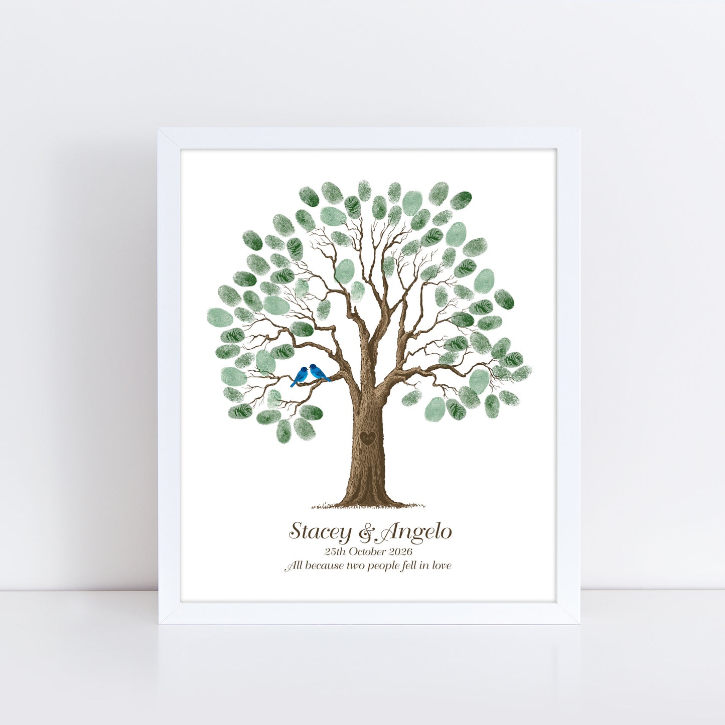 Old oak tree fingerprint guest book print