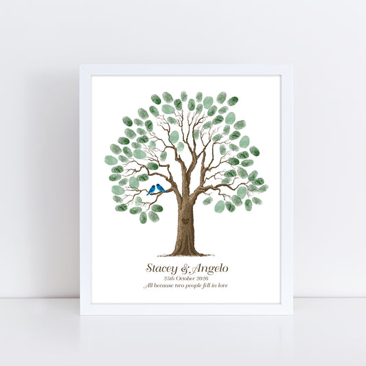 Old oak tree fingerprint guest book print