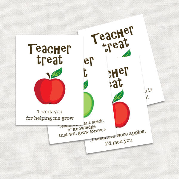 apple themed teacher thank you gift tags