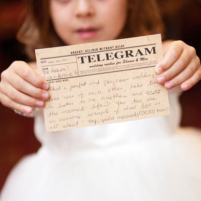 Vintage telegram wedding guest book cards - PRINTABLE FILE