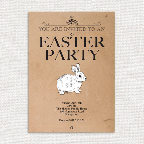 Vintage looking Easter invite