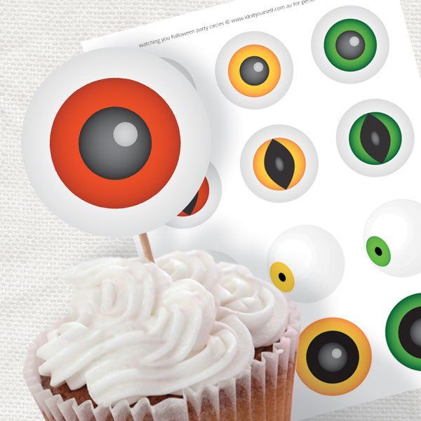 monster eyes party circles - PRINTABLE FILE
